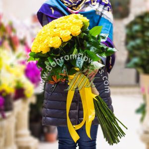 دسته گل رز زرد (۴۰ تایی)