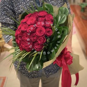 دسته گل رز قرمز (35 عددی)
